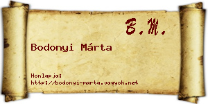 Bodonyi Márta névjegykártya